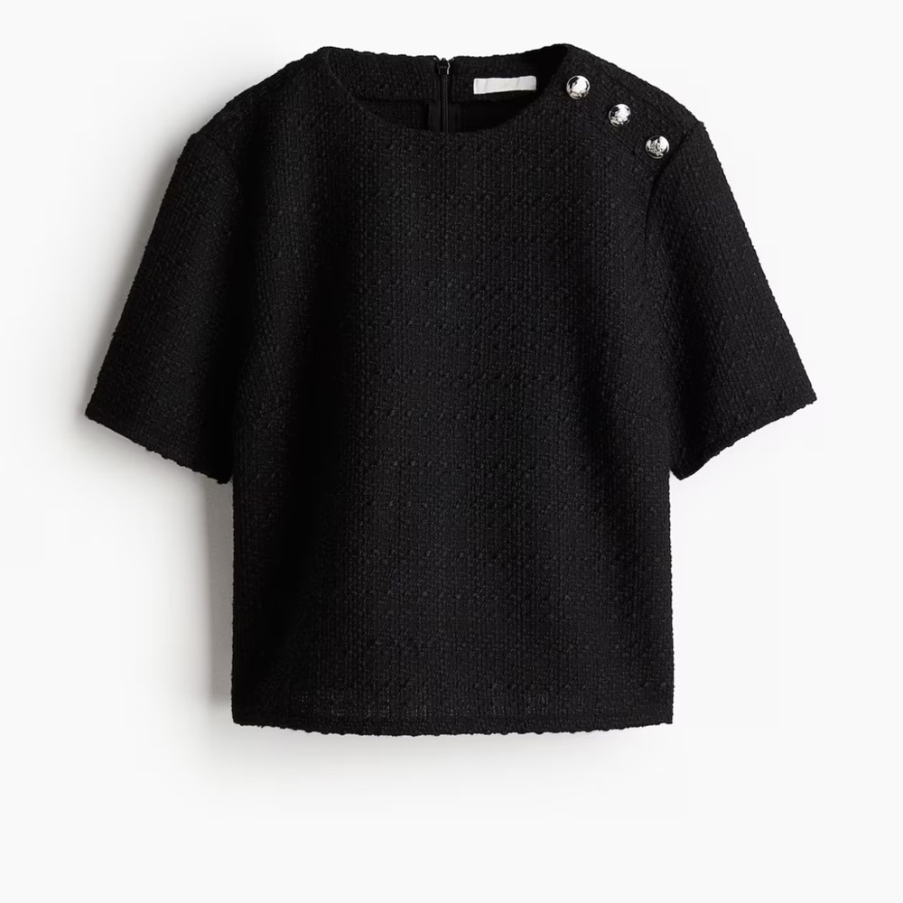 H&M Black Blouse Elegant Top